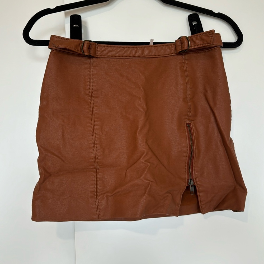 Free People Vegan Leather Skirt